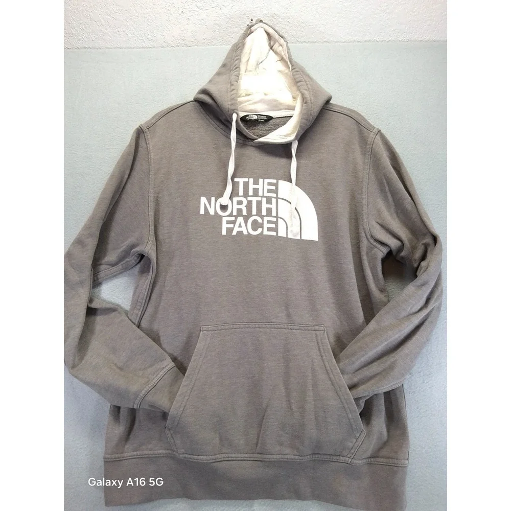 The North Face Mens Size‎ Large Hoodie Pullover Gray White Sweatshirt